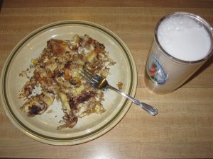 NaNoWriMo breakfast: chocolate croissant frittata