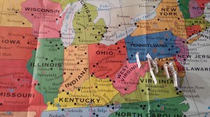 Author Ashley Crookham wall map